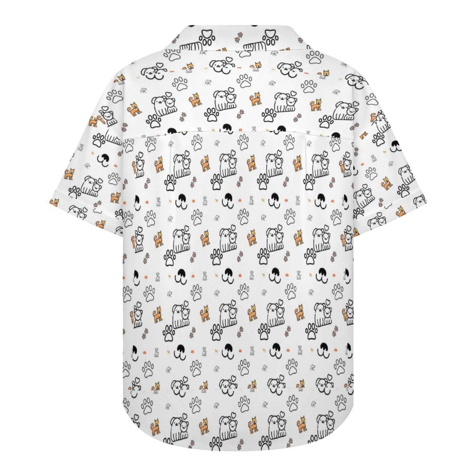 Women's Dog Paw Print Lapel Collar Shirt | Custom All-Over Print | 4-Way Stretch