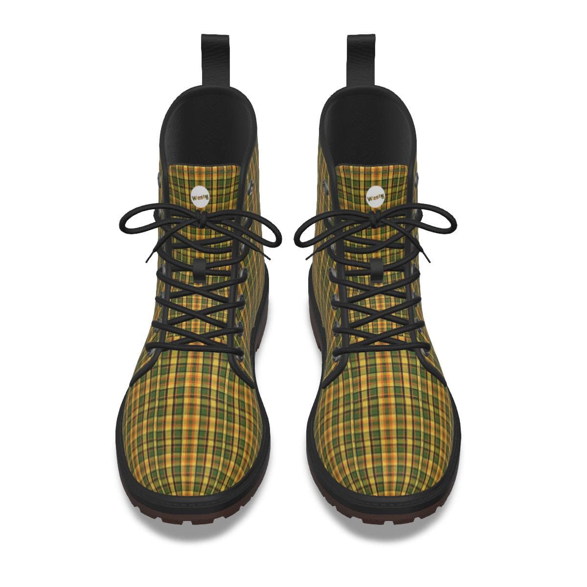Westy Yellow Women's Plaid Lace-Up Boots Westfalia Road Trip