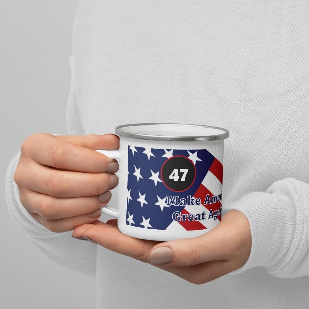 MAGA Enamel Camp Mug | Patriotic Trump Coffee Cup