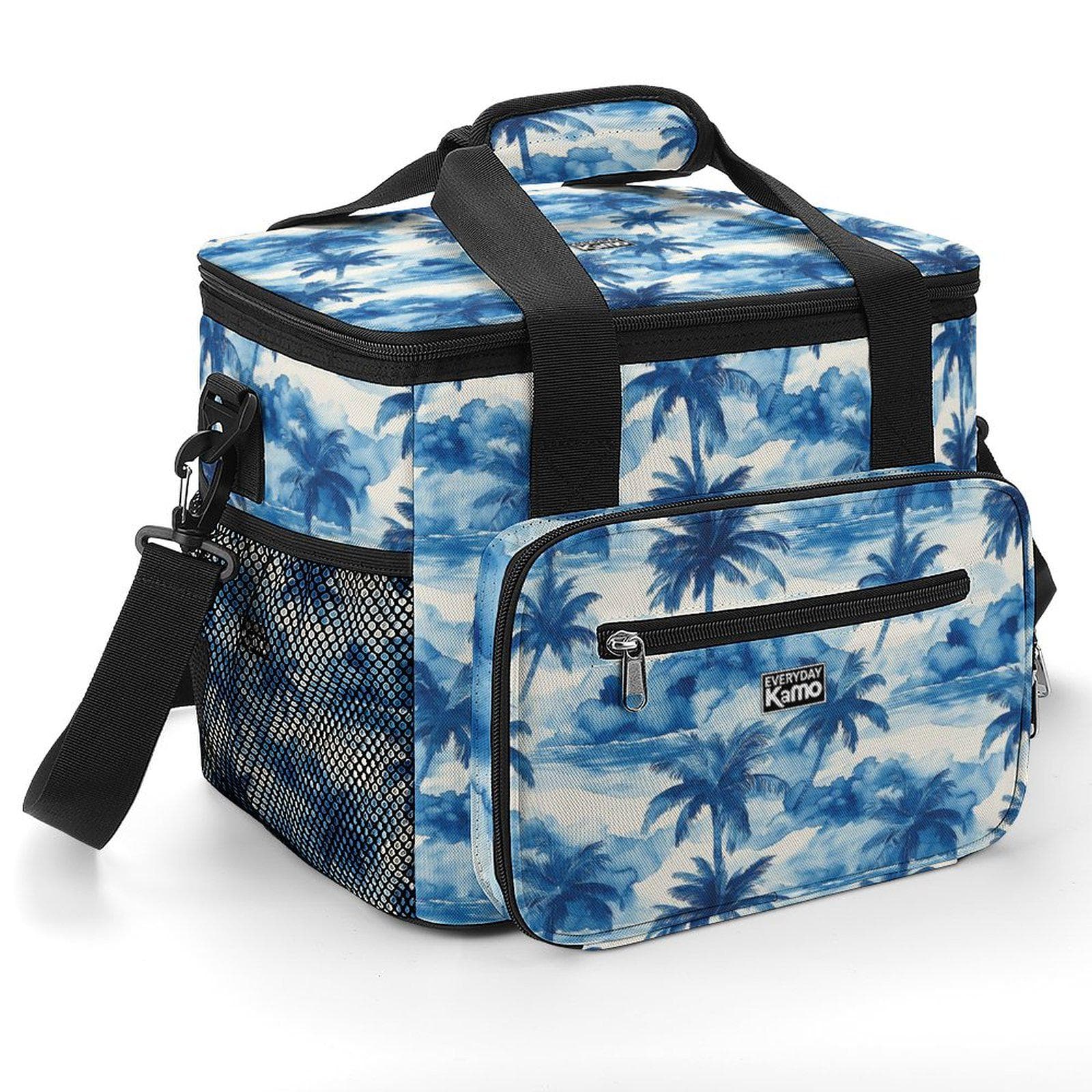 Everyday Kamo Tropical Oasis Collapsible Cooler Bag - Large Insulated Picnic & Beach Lunch Tote with Palm Tree Print