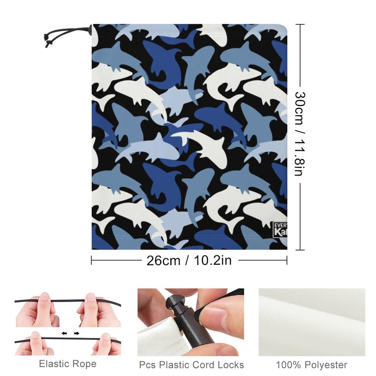 Blue Shark Camo Neck Gaiter | Adjustable Face Mask, Headwear