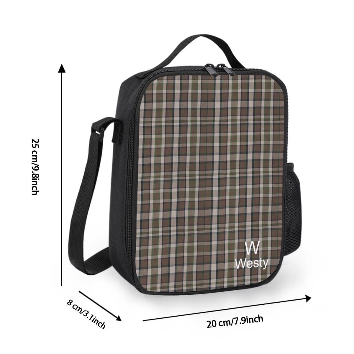 Westfalia Westy Brown Square insulated lunch bag｜Oxford cloth