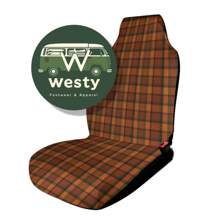 Westy Heritage Plaid Car Seat Protector | Vintage Van Life Auto Cover | Cozy Road Trip Seat Protection