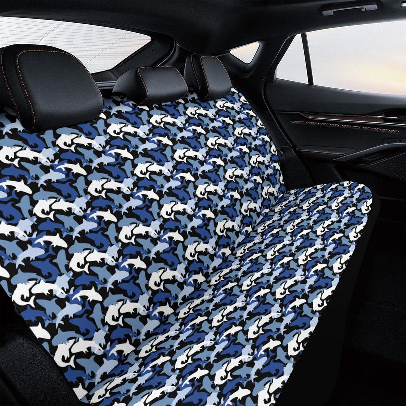 Ocean Camo Car Back Seat Cover - Sublimation Print, Soft & Stretchy Fit