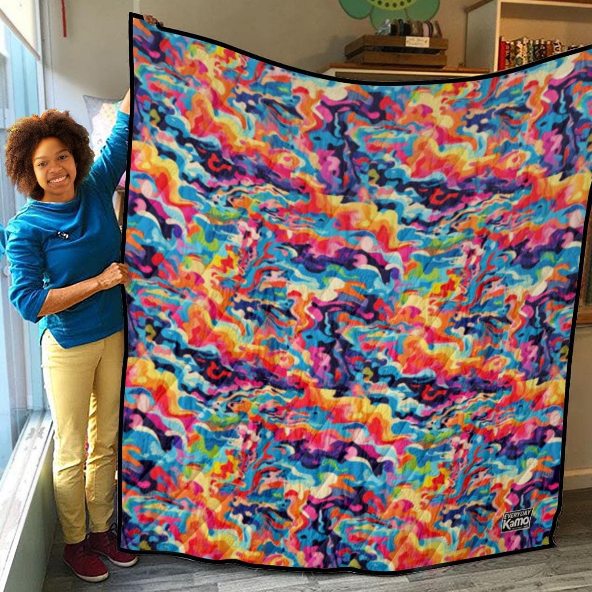 Everyday Kamo Colorful Quilt Twin Queen King Size