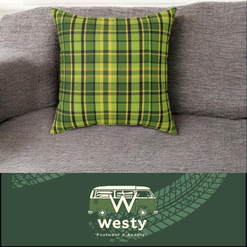 Green & Yellow Plaid Throw Pillow Cover – Cozy Home Accent