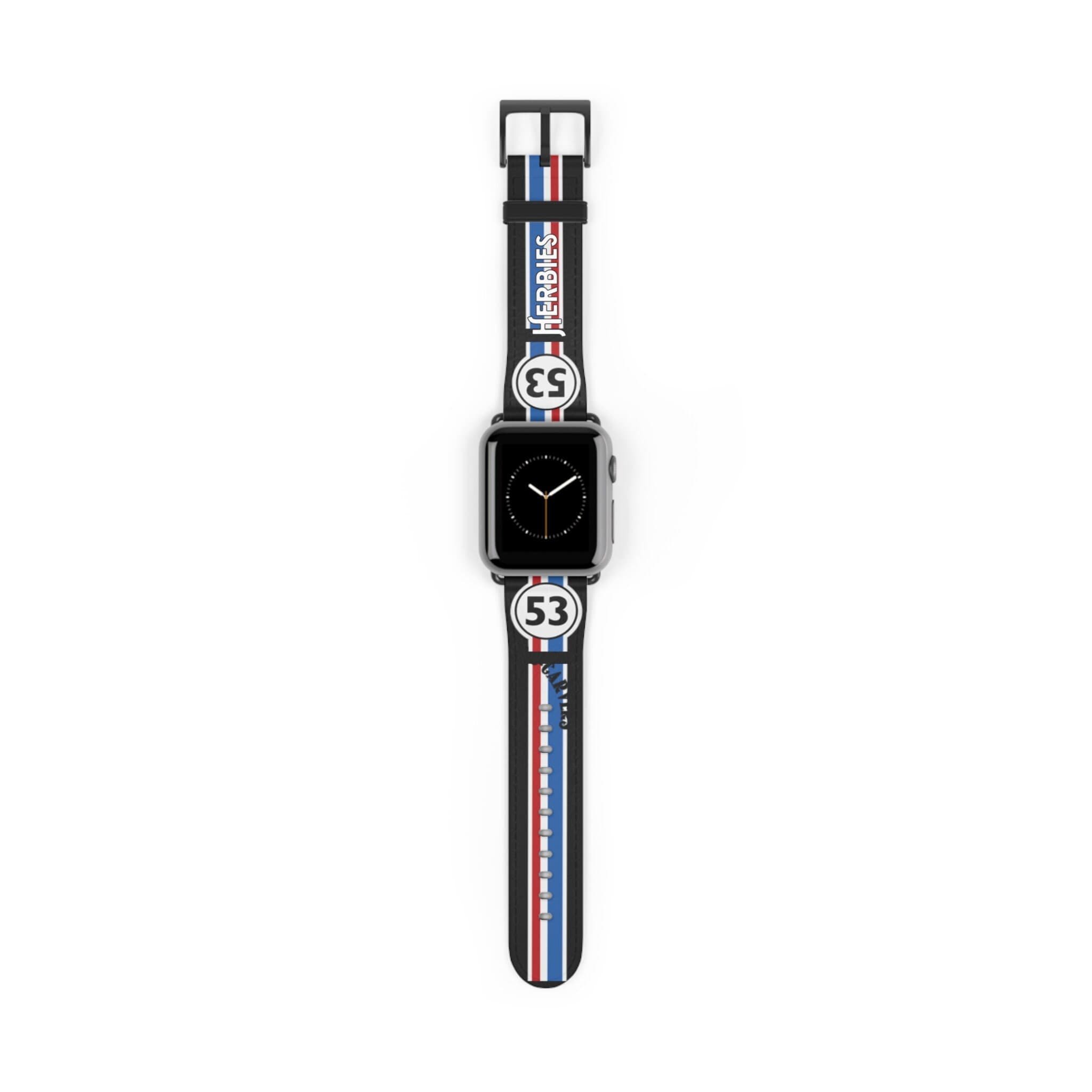 Herbies Black Apple Watch Band | Custom Herbie 53 Stripe Design | All Series