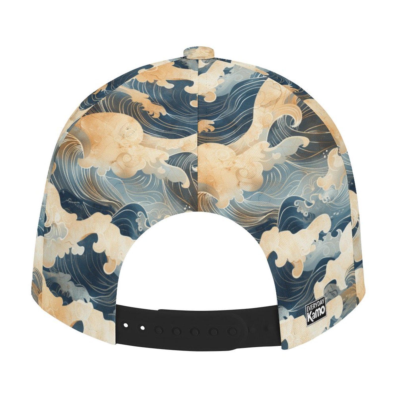 Everyday Kamo Japanese Wave Snapback Hat | Ocean Art Unisex Adjustable Cap