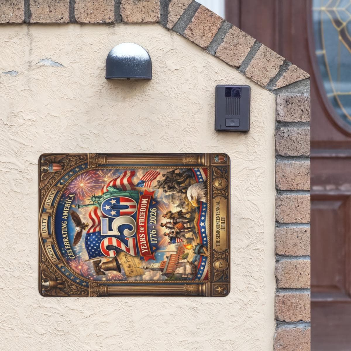 America 250th Anniversary Tin Wall Sign | 1776-2026 Jubilee Metal Decor
