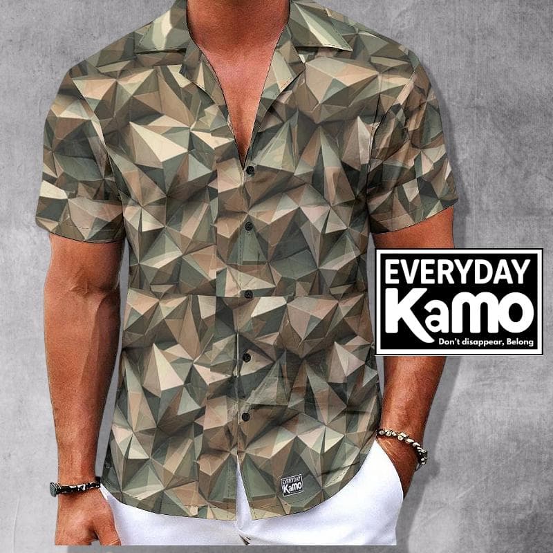 Everyday Kamo Geometric Camo Hawaiian Shirt Men