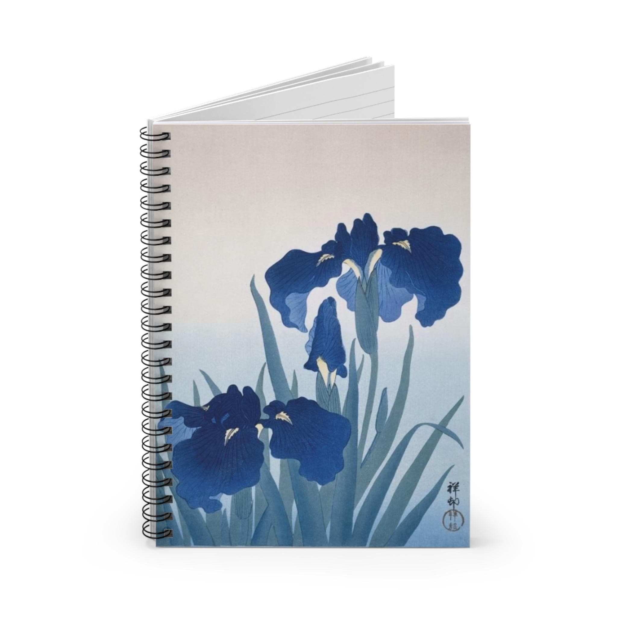 Japanese Iris Spiral Notebook – Floral Lined Journal
