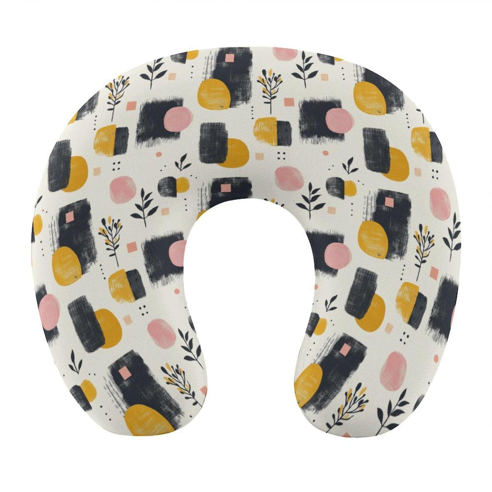 Memory Foam Neck Pillow U-Shape Travel Cushion Abstract Art Design