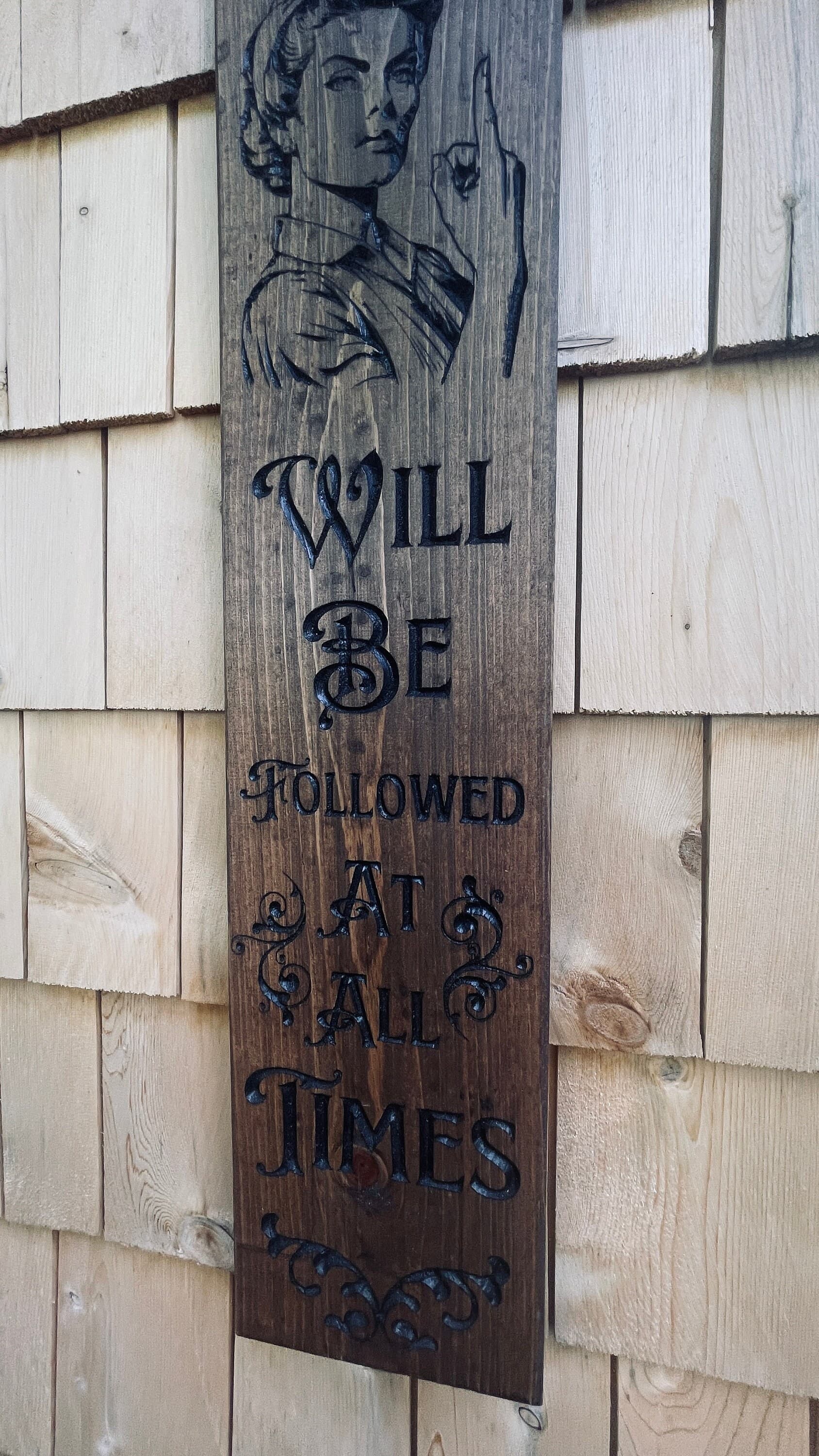 Vintage Rules Carved Real Pine Wooden Sign