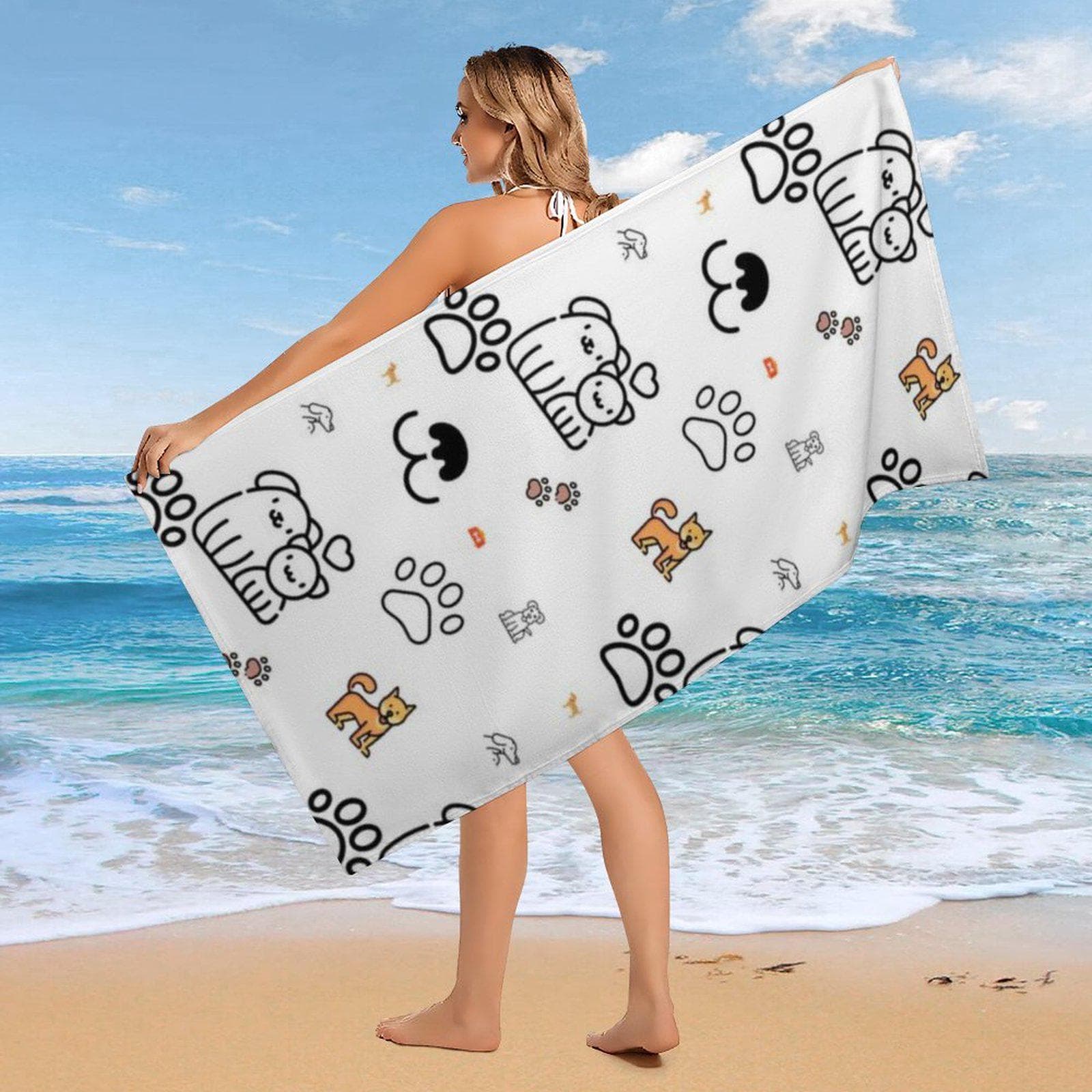 Microfiber Beach Towel 61.4x30.3" | Soft Quick-Dry Pool Towel