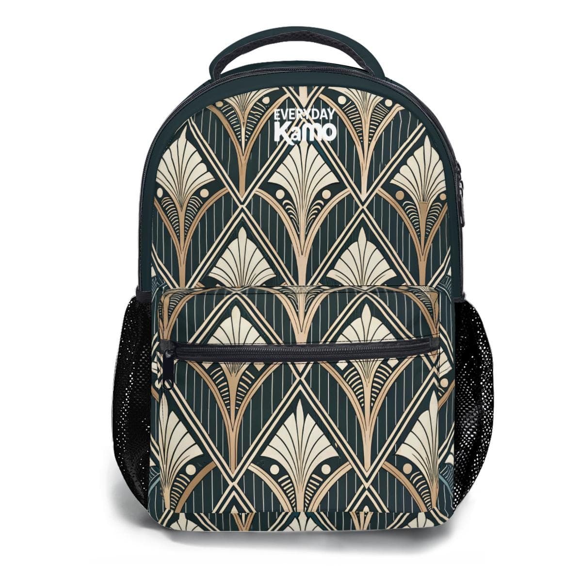 Everyday Kamo Art Deco Fan Pattern All-Over Print Backpack | Stylish & Durable School Bag