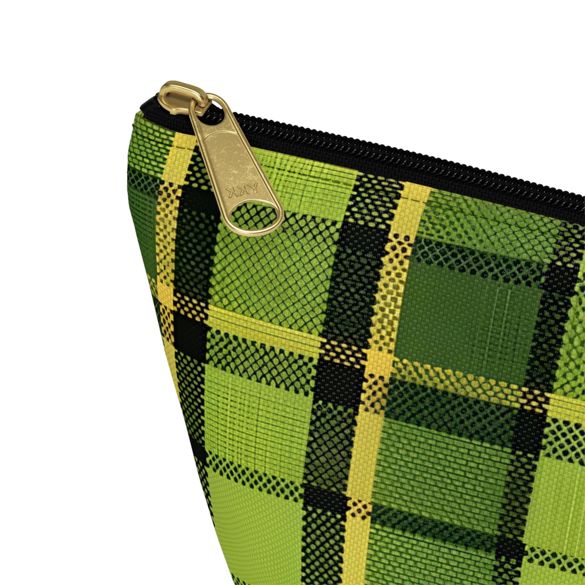 Westy Plaid Travel Pouch - Vintage Green Westfalia Camper Bus Design