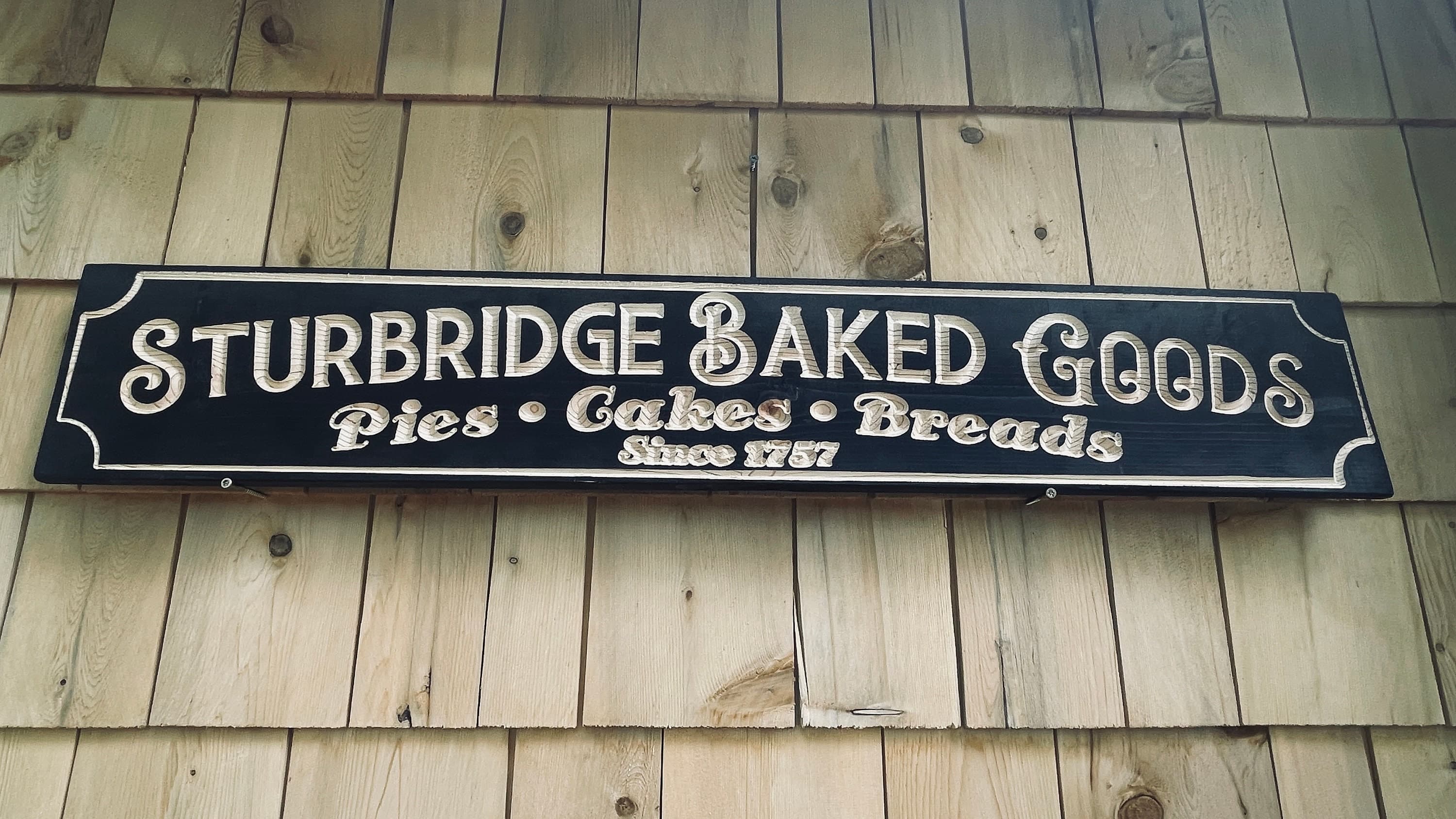 Sturbridge Baked Goods Carved Real Pine Wooden Sign