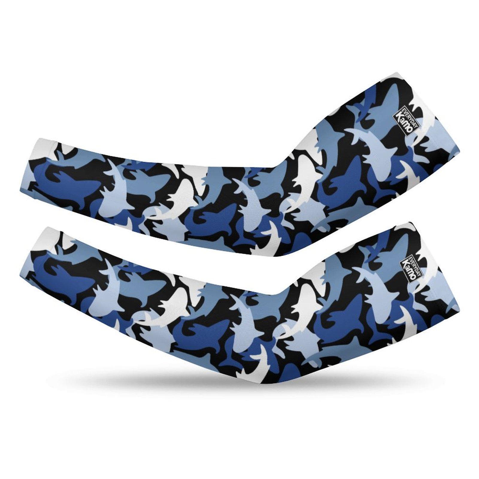 Blue Shark Camo Cooling Arm Sleeves | Lycra UV Protection