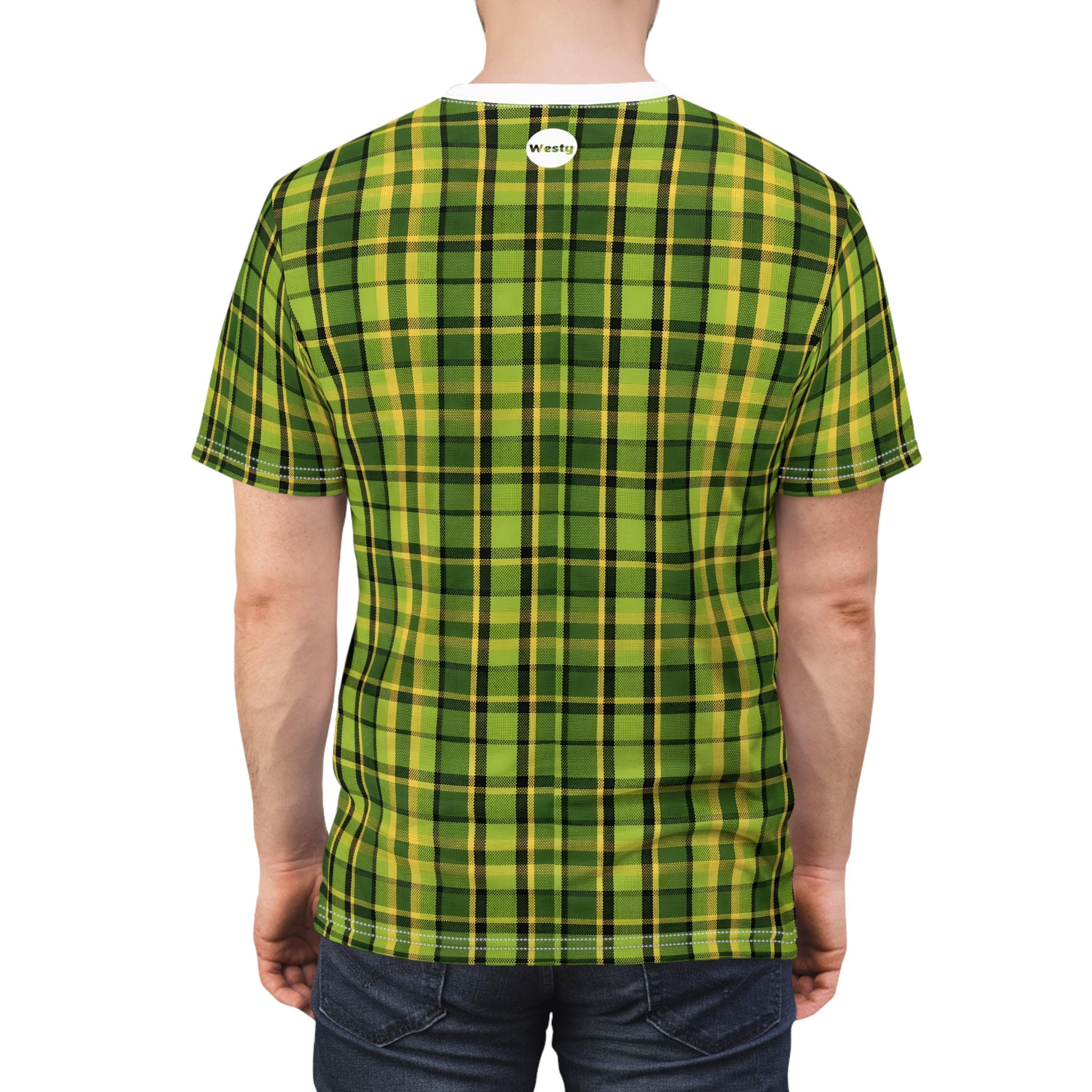 Westy Plaid Green T-Shirt Retro Camper Van Road Trip Tee