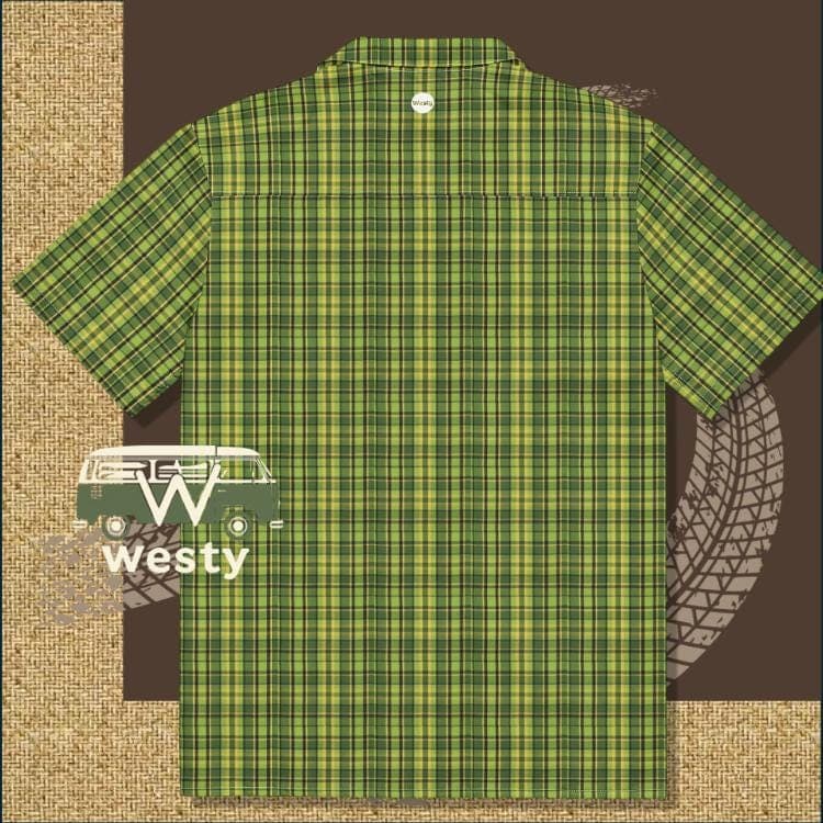 Westy Westfalia Green Plaid Shirt | Unisex Recycled Polyester Travel Wear