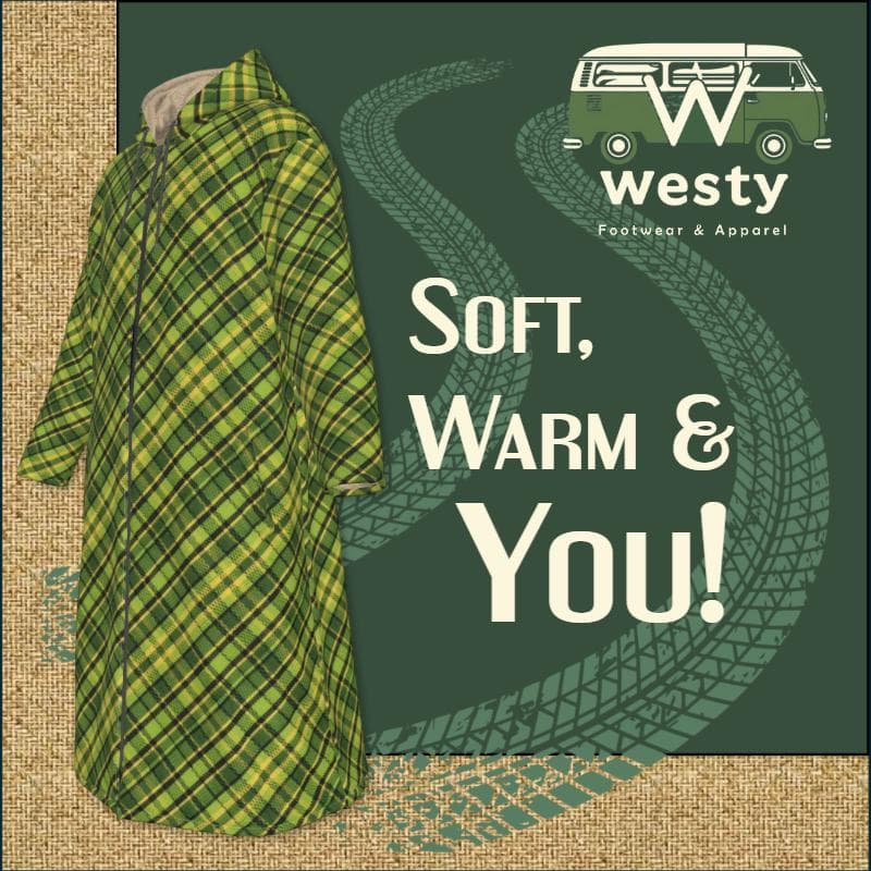 Westy Green Uni-Sex Long Fleece Zip Up Windbreaker