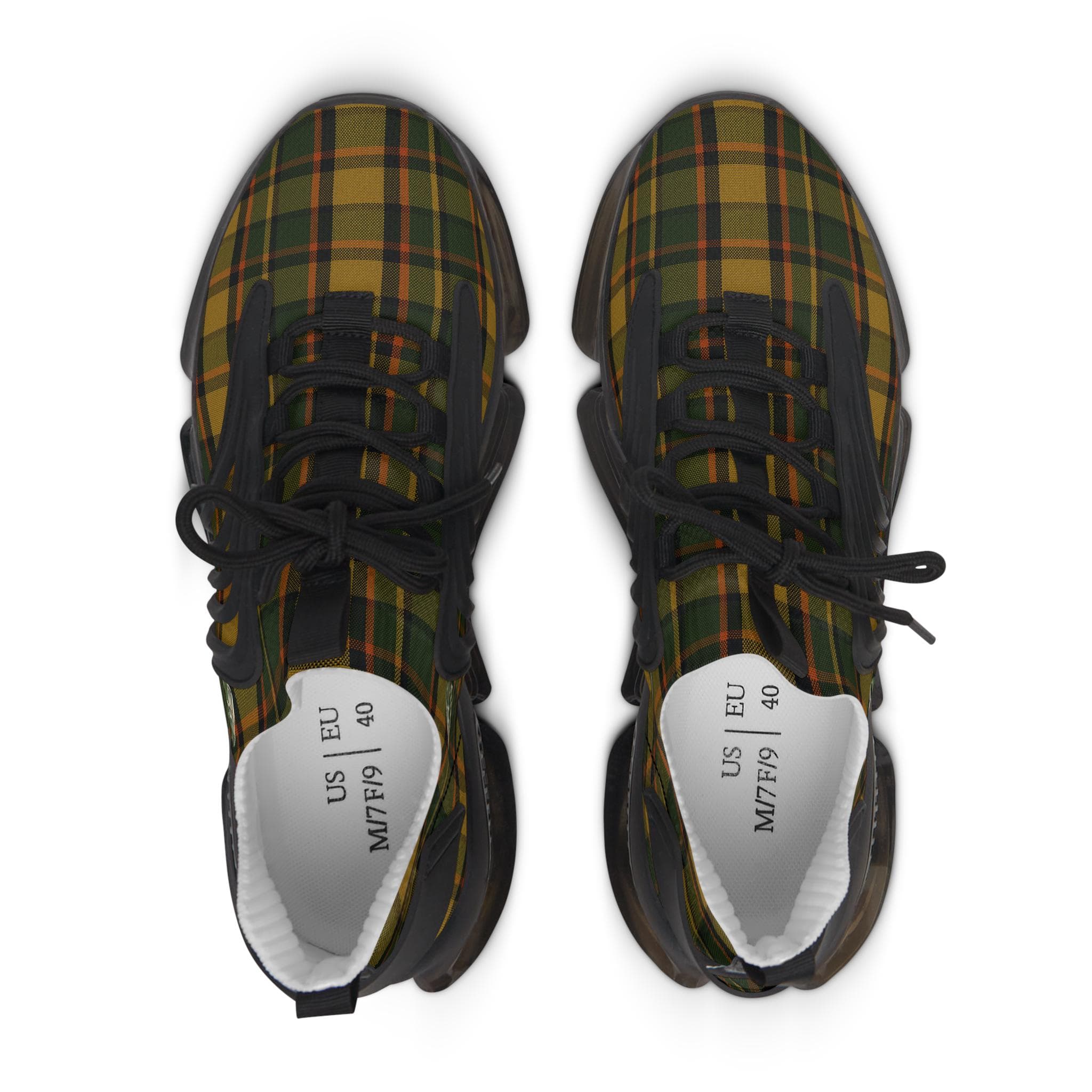 Westy Mesh Sneakers, Yellow Plaid Camper Van Running Shoes