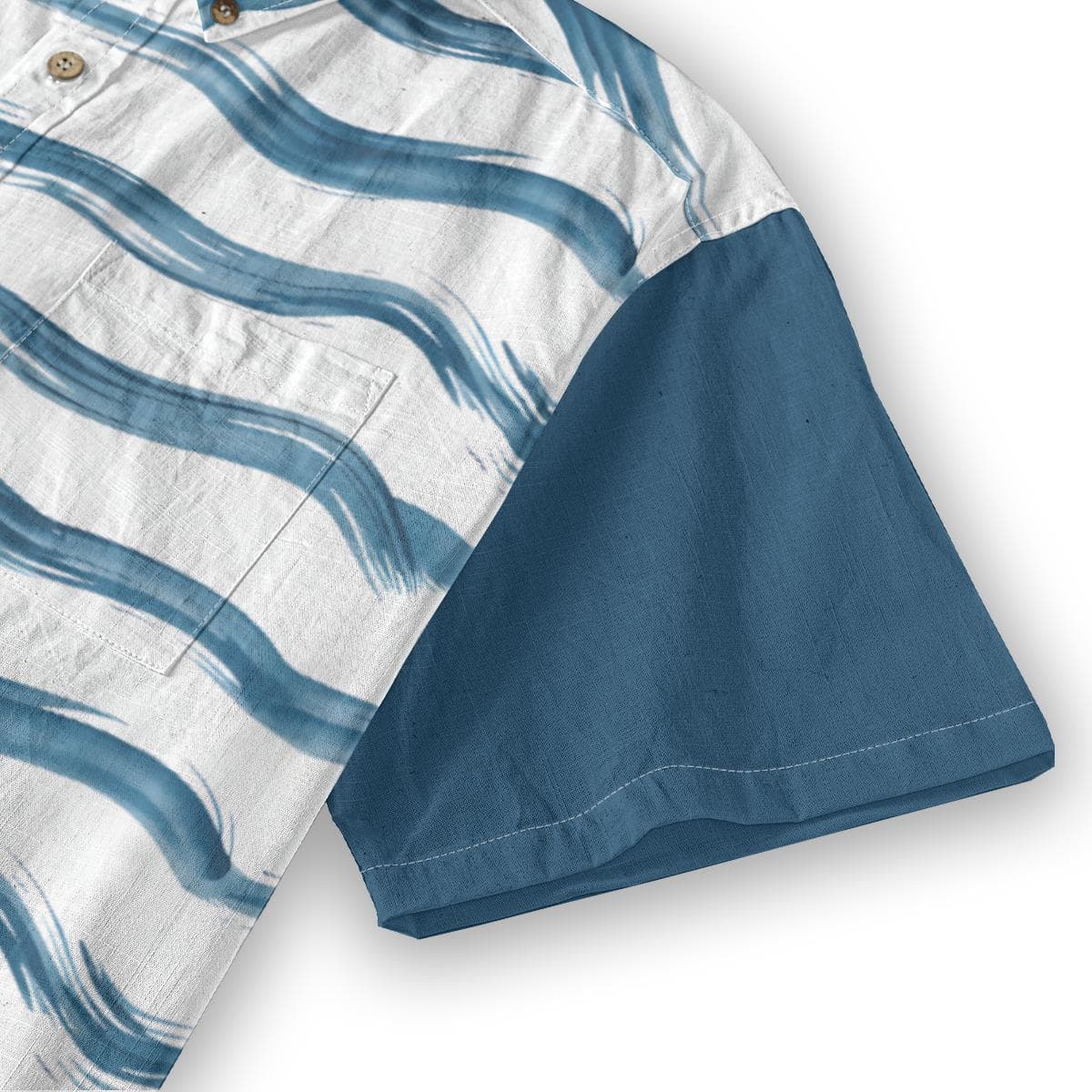 Blue Wave Slub Cotton Shirt | Men's Resort Wear