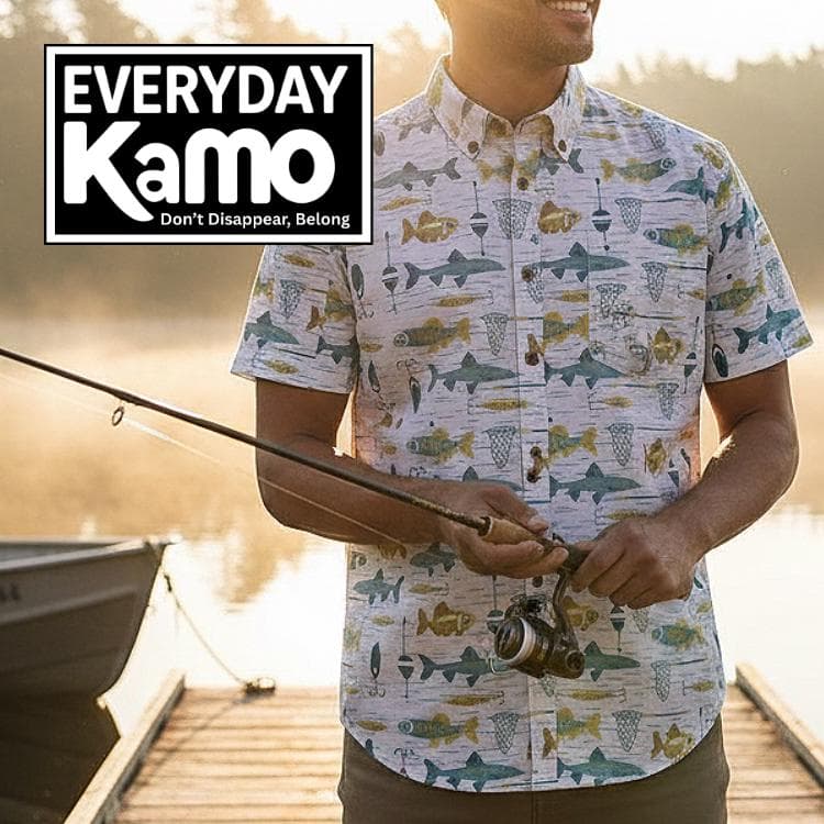 Men's Slub Cotton Fishing Shirt | Coconut Buttons, Breathable Beach Top
