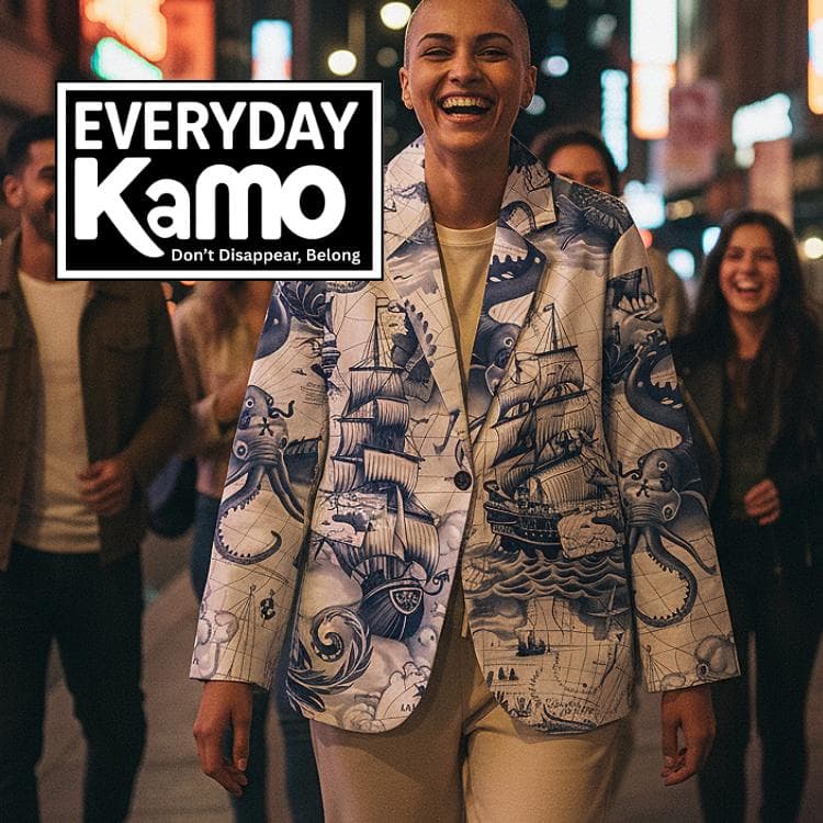 Nautical Blazer | Kraken Sea Monster Ship Print Cotton Jacket | Unique Statement Blazer