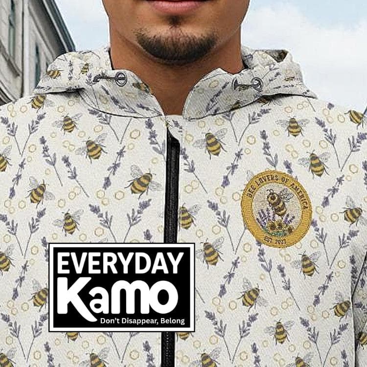 Bee & Lavender Twill Jacket - Nature-Inspired Streetwear | 'Bee Lovers Est. 2023' Patch