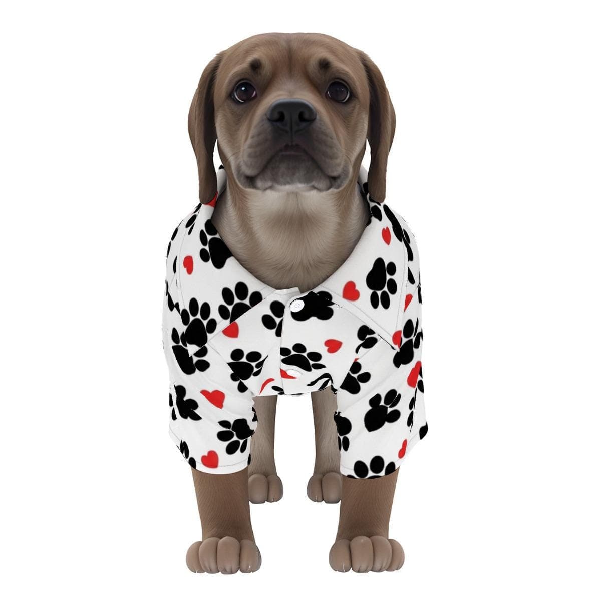 Paw Print Hawaiian Dog Shirt | Breathable Pet Aloha Shirt XS-XL