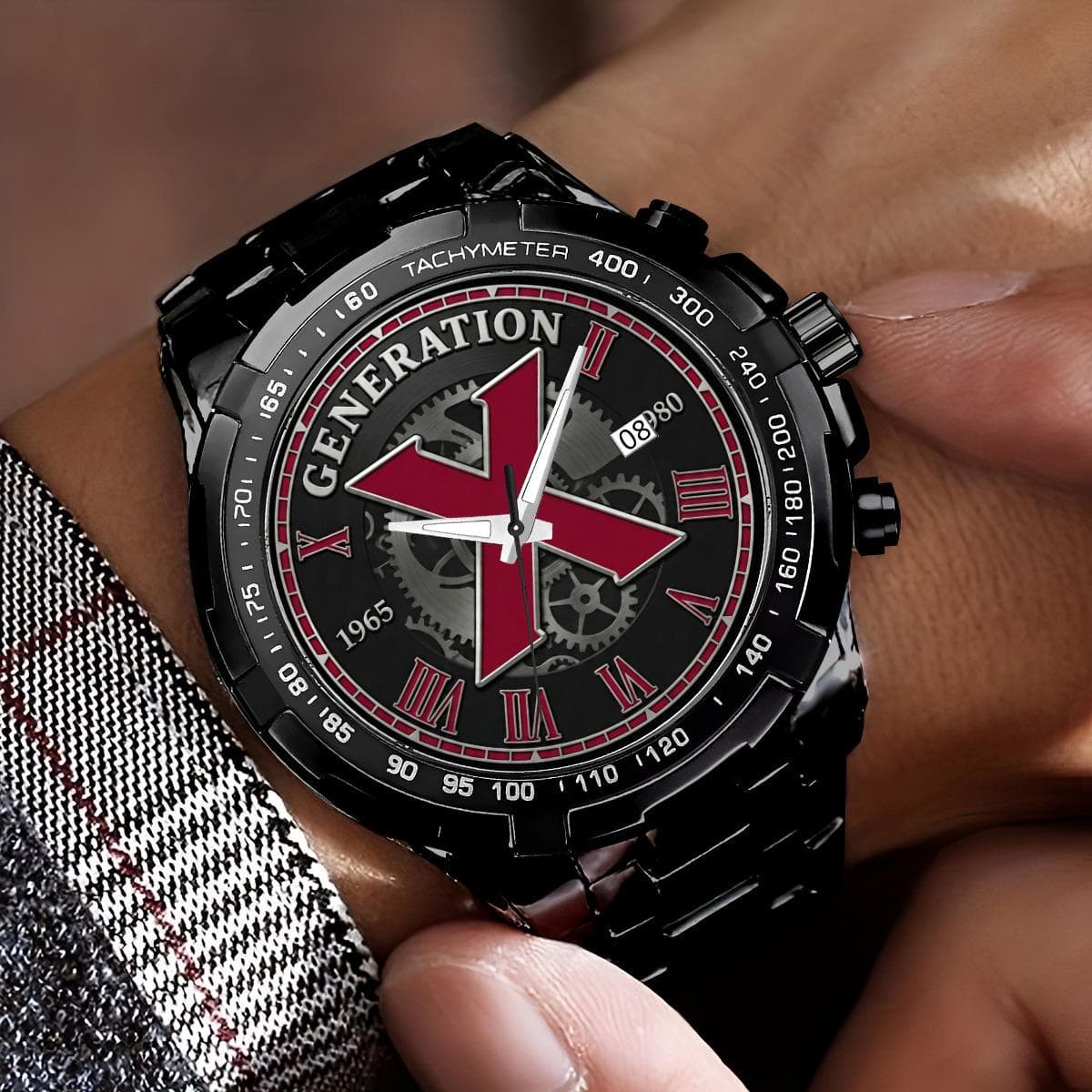 Generation X Black Metal Watch | Vintage Style Chronograph | Everyday Kamo Accessory