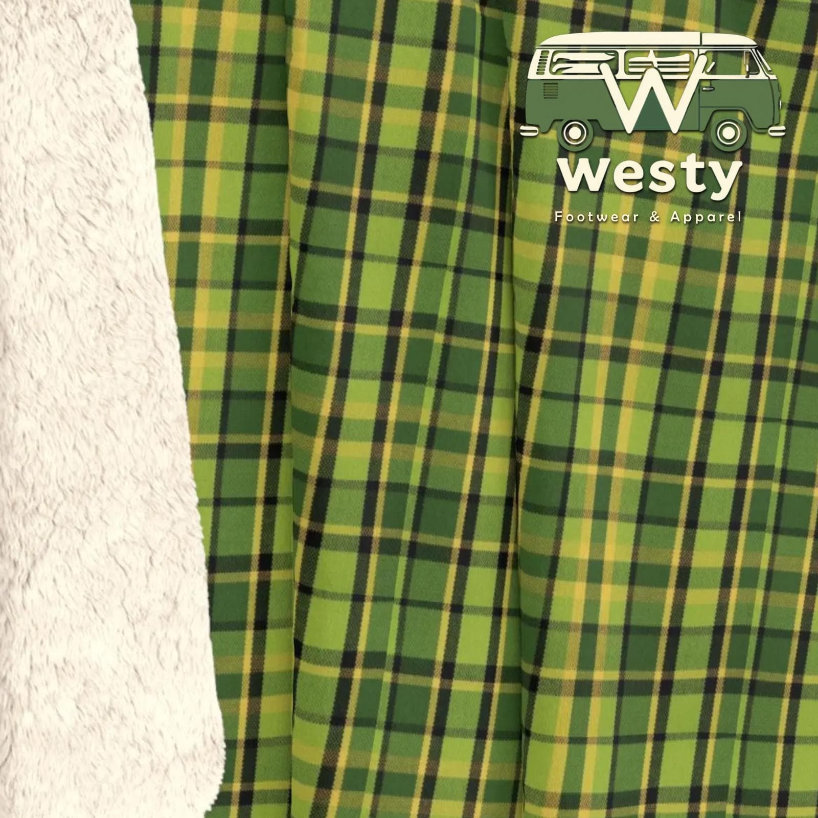 Westy Westfalia Green Sherpa Fleece Blanket - Road Trip Cozy