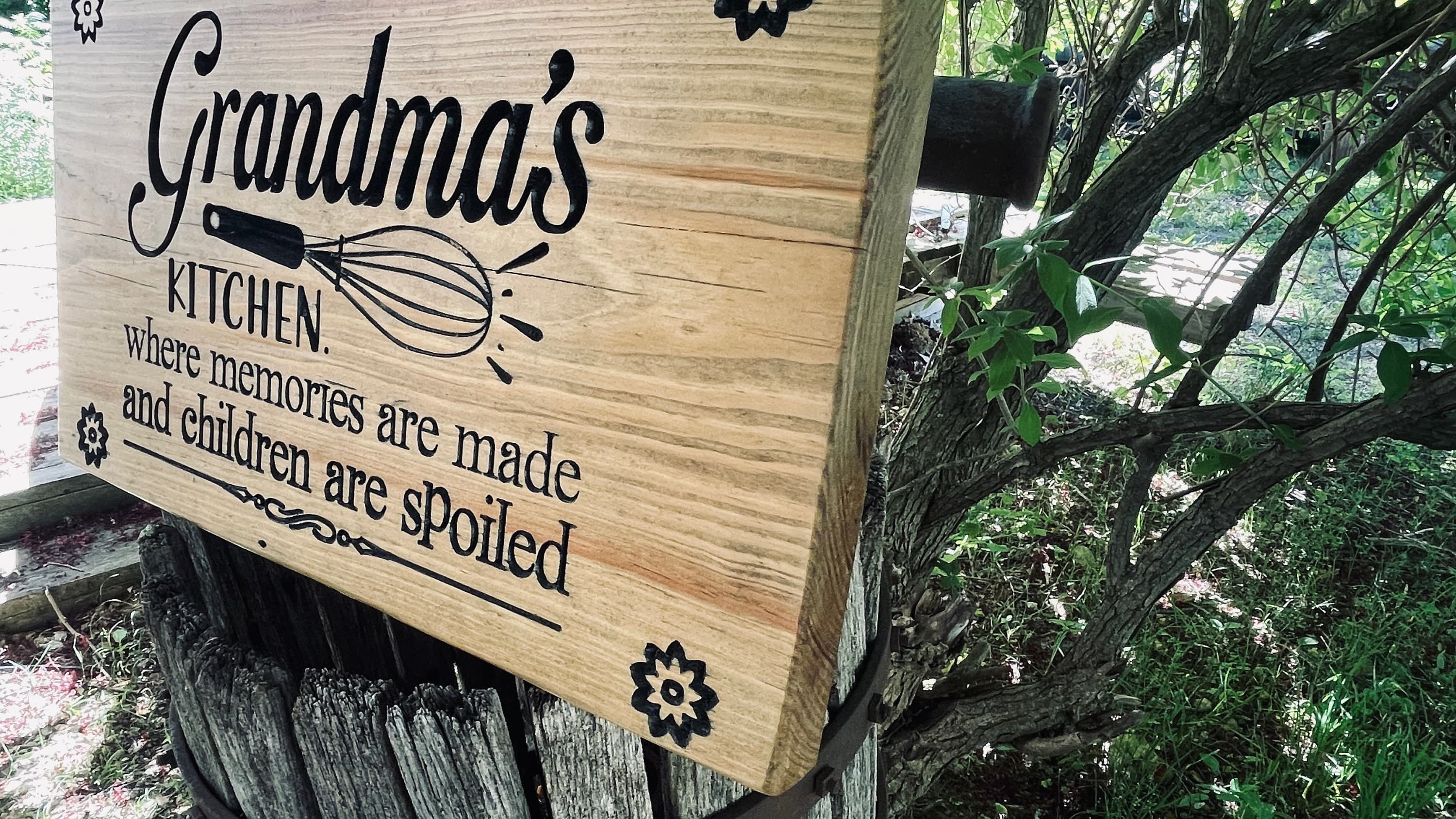 Grandma's Kitchen Horizontal Carved Wood Sign