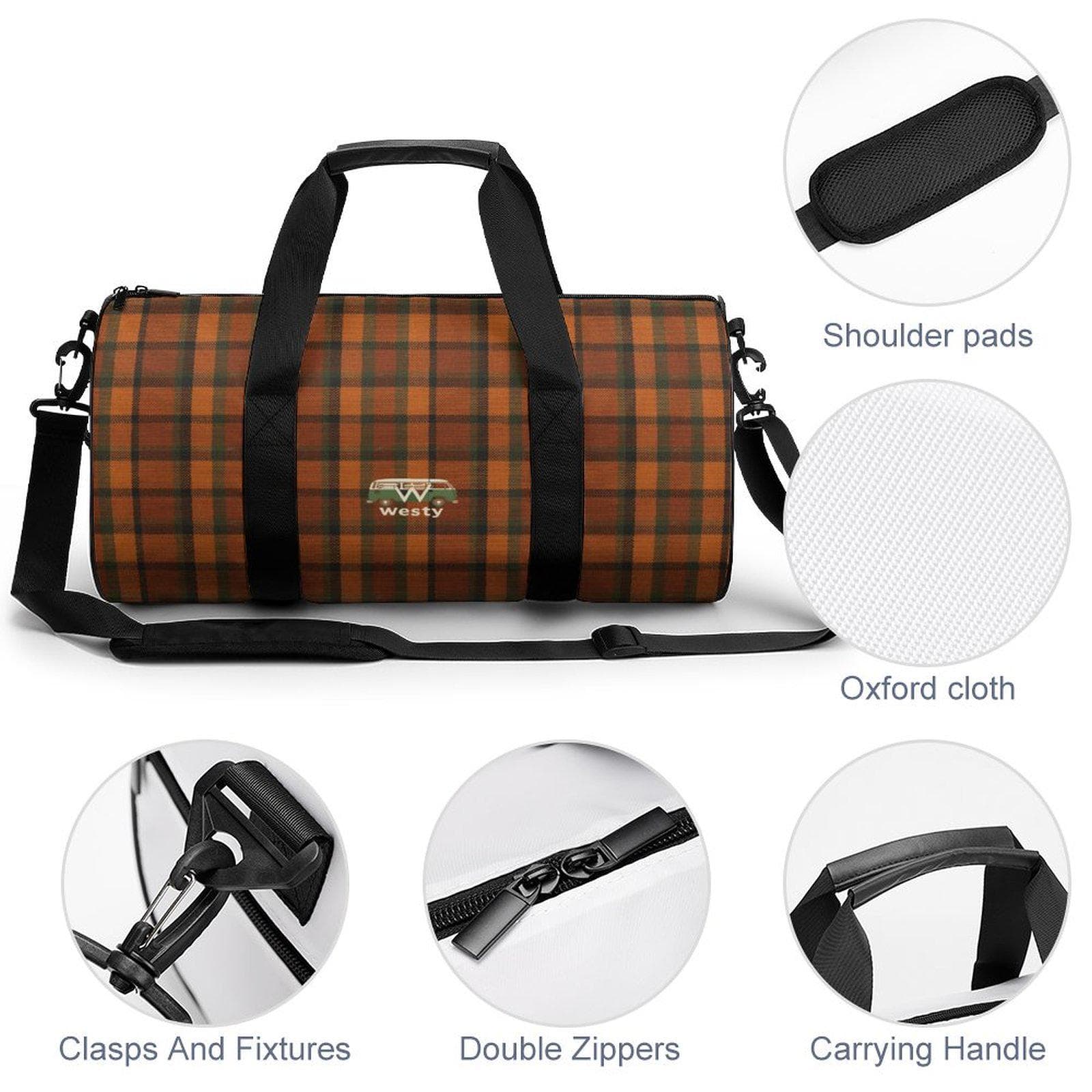 Westy Westfalia Orange Oxford cloth Cylindrical Gym Bag
