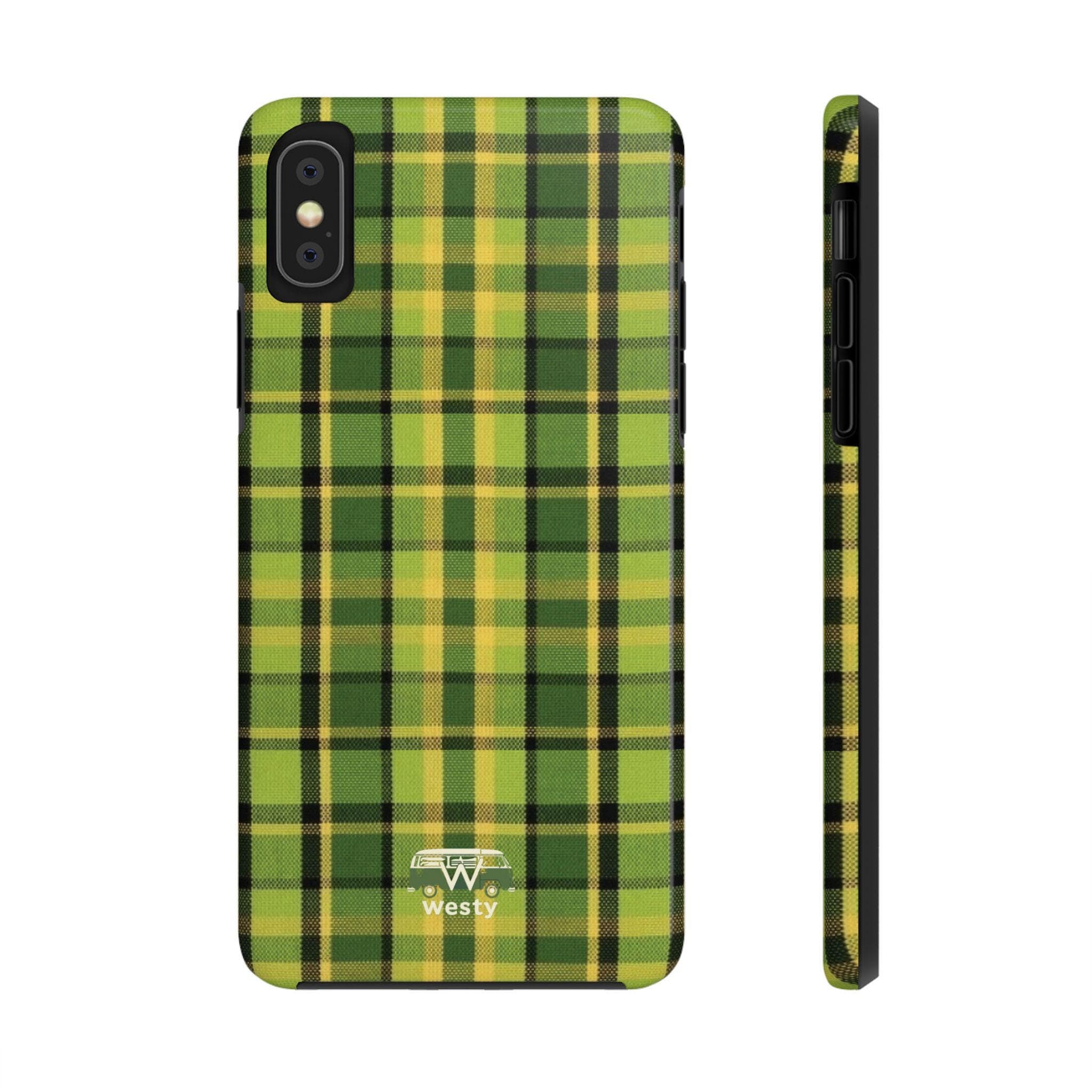 Westy Plaid iPhone Case - Retro Camper Van Phone Protection