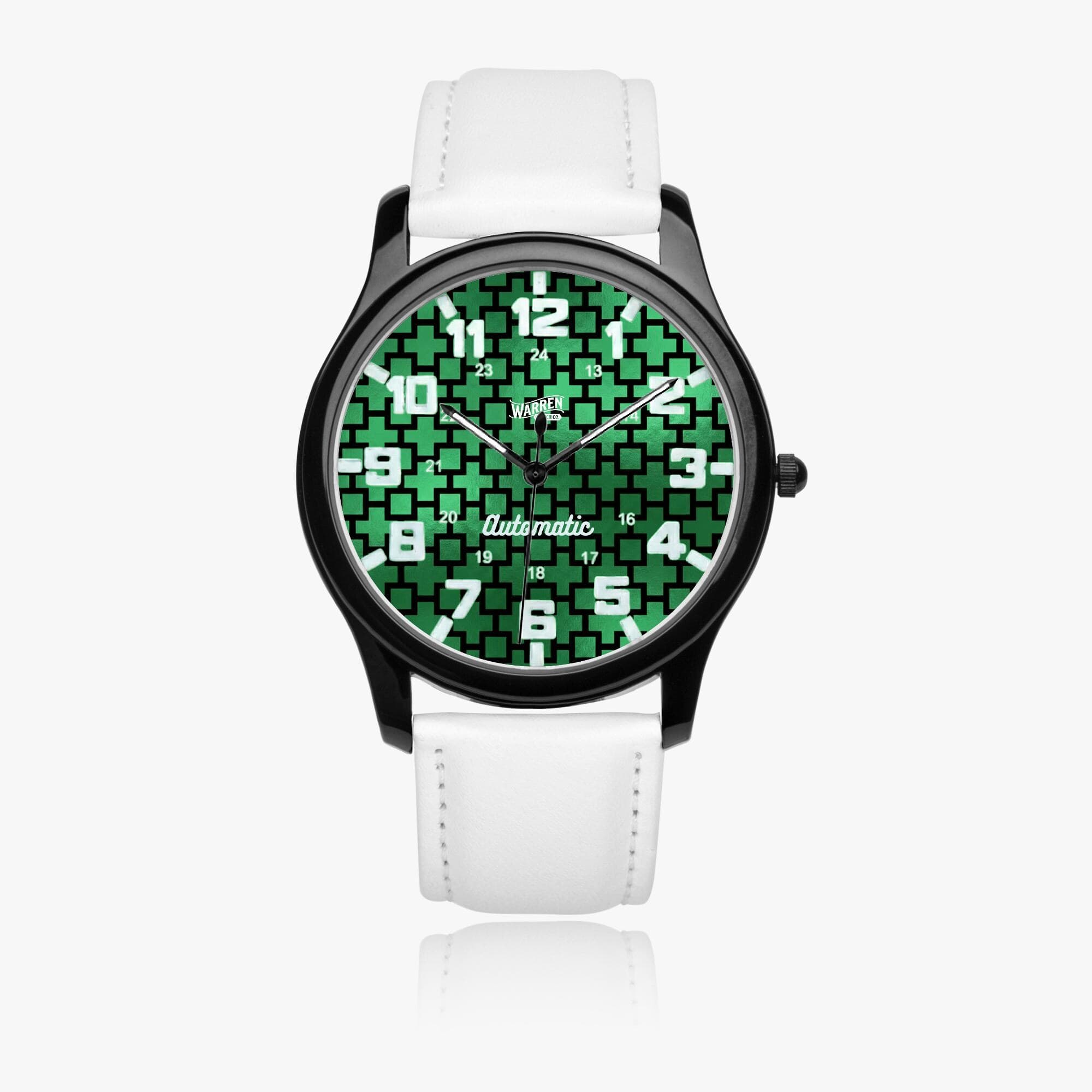 Unisex Black Stainless Steel Automatic Watch | Genuine Leather Bands | Japanese Citizen Movement