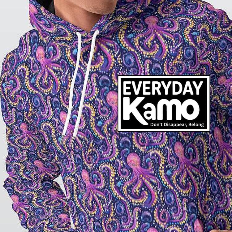 Vibrant Octopus All-Over Print Fleece Hoodie | Ocean Life Graphic Sweatshirt