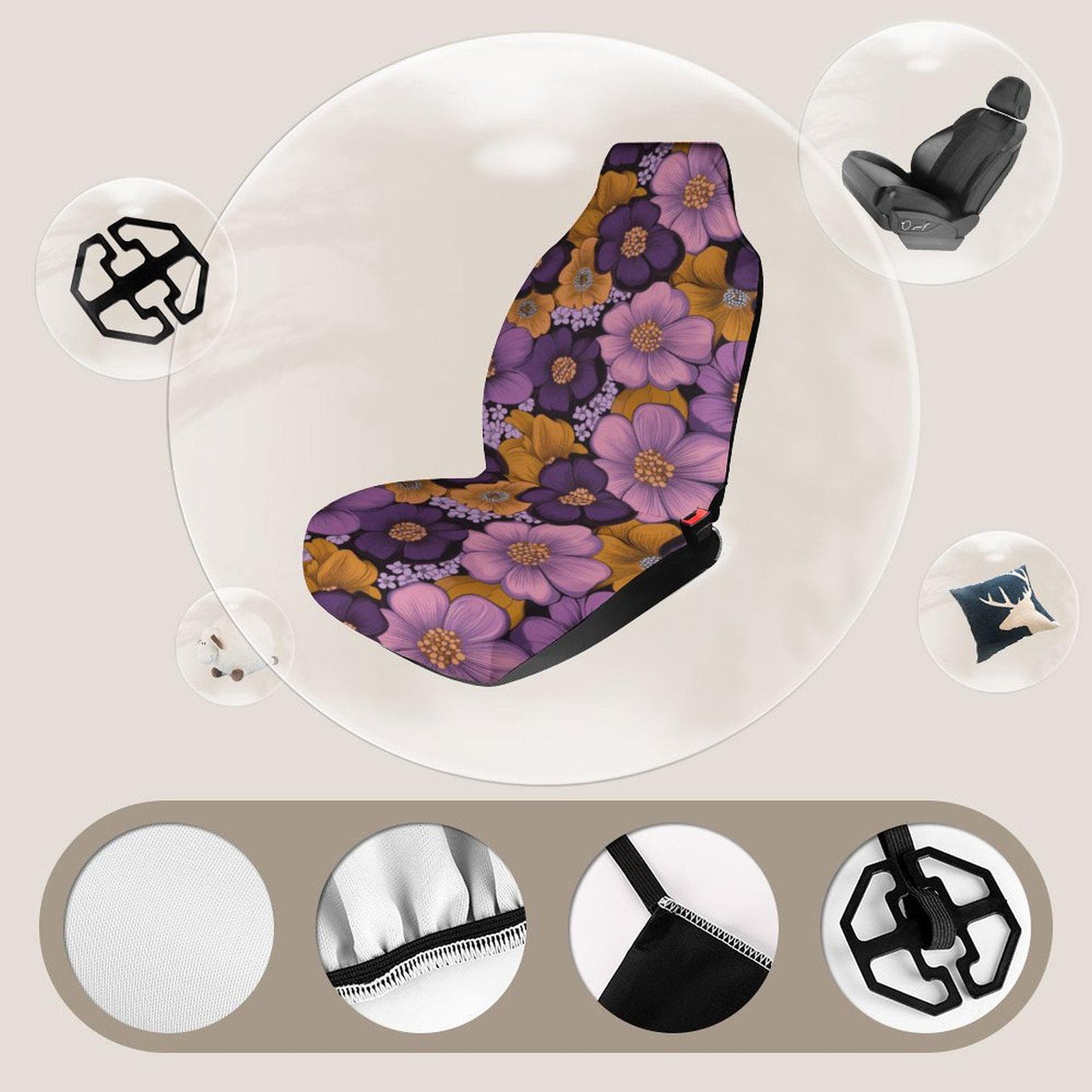 Purple Gold Floral Car Seat Protector | Health Cloth Bohemian Auto Cover