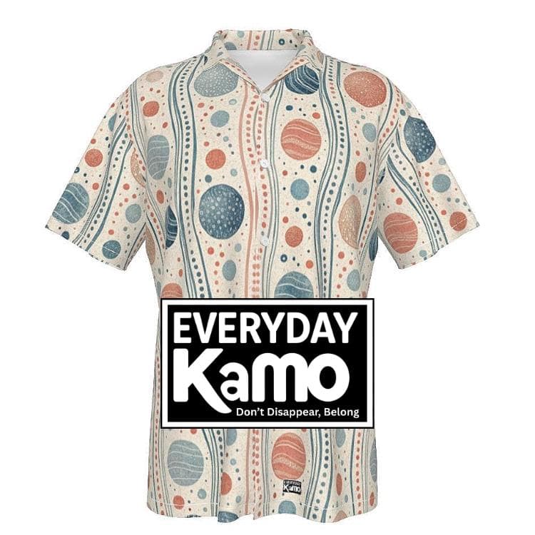 Men's Cosmic Sphere Hawaiian Shirt | Abstract Boho Planet Aloha Shirt | Summer Button Up Vacation Top
