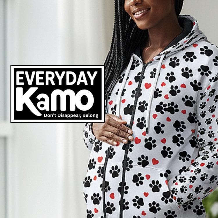 Everyday Kamo Paw Print Hoodie, Gift for Pet Lovers, Modern Urban Explorer