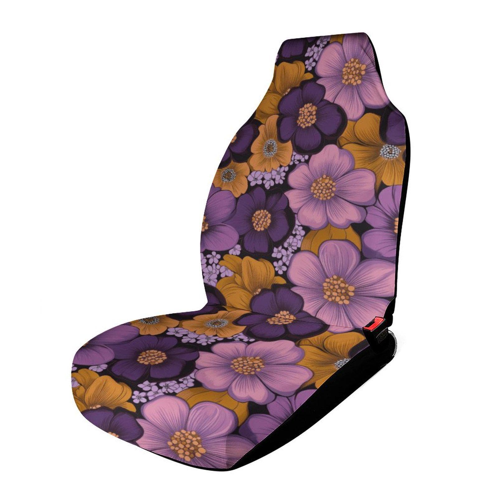 Purple Gold Floral Car Seat Protector | Health Cloth Bohemian Auto Cover