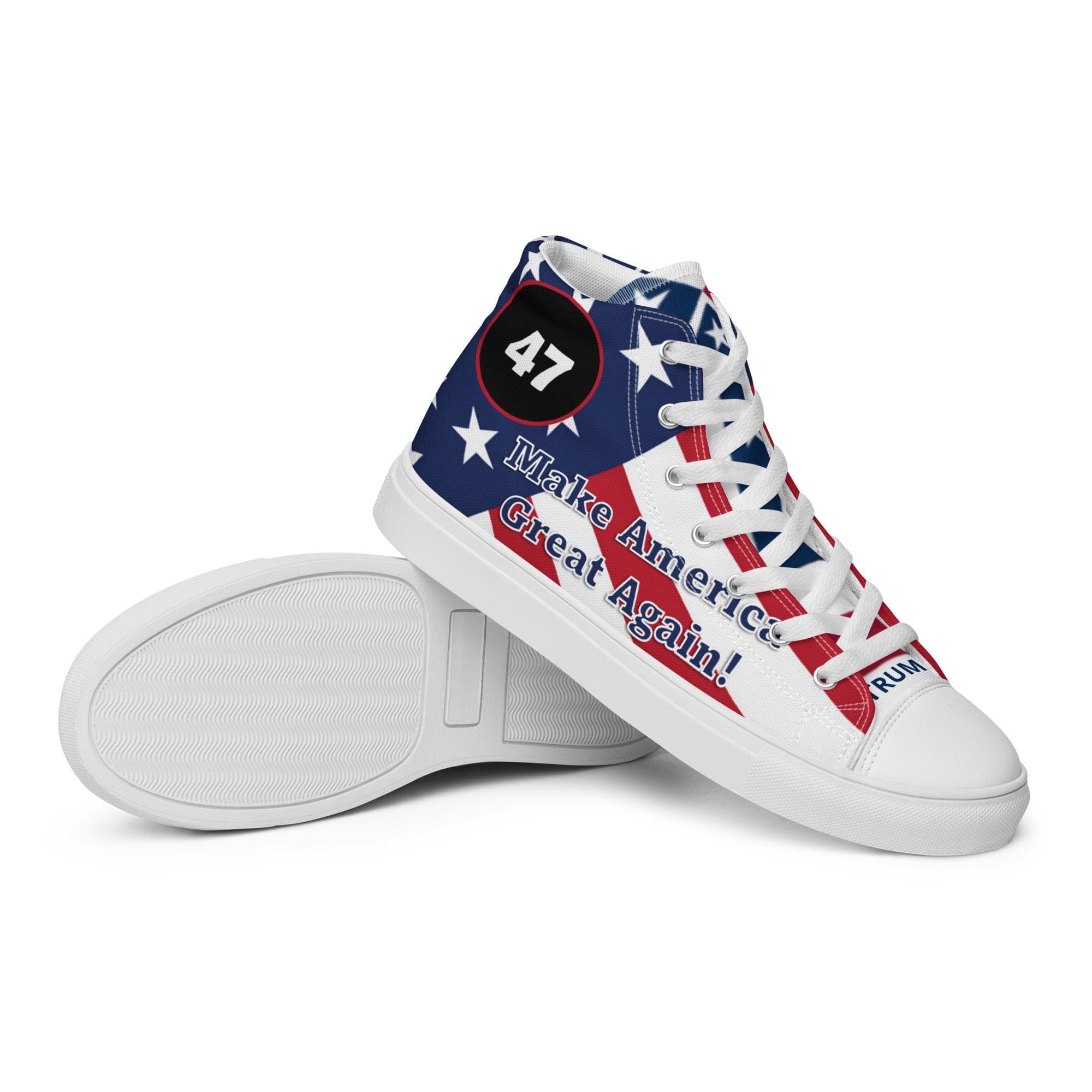 Trump 2025 Inauguration High-Top Sneakers: MAGA American Flag Shoes