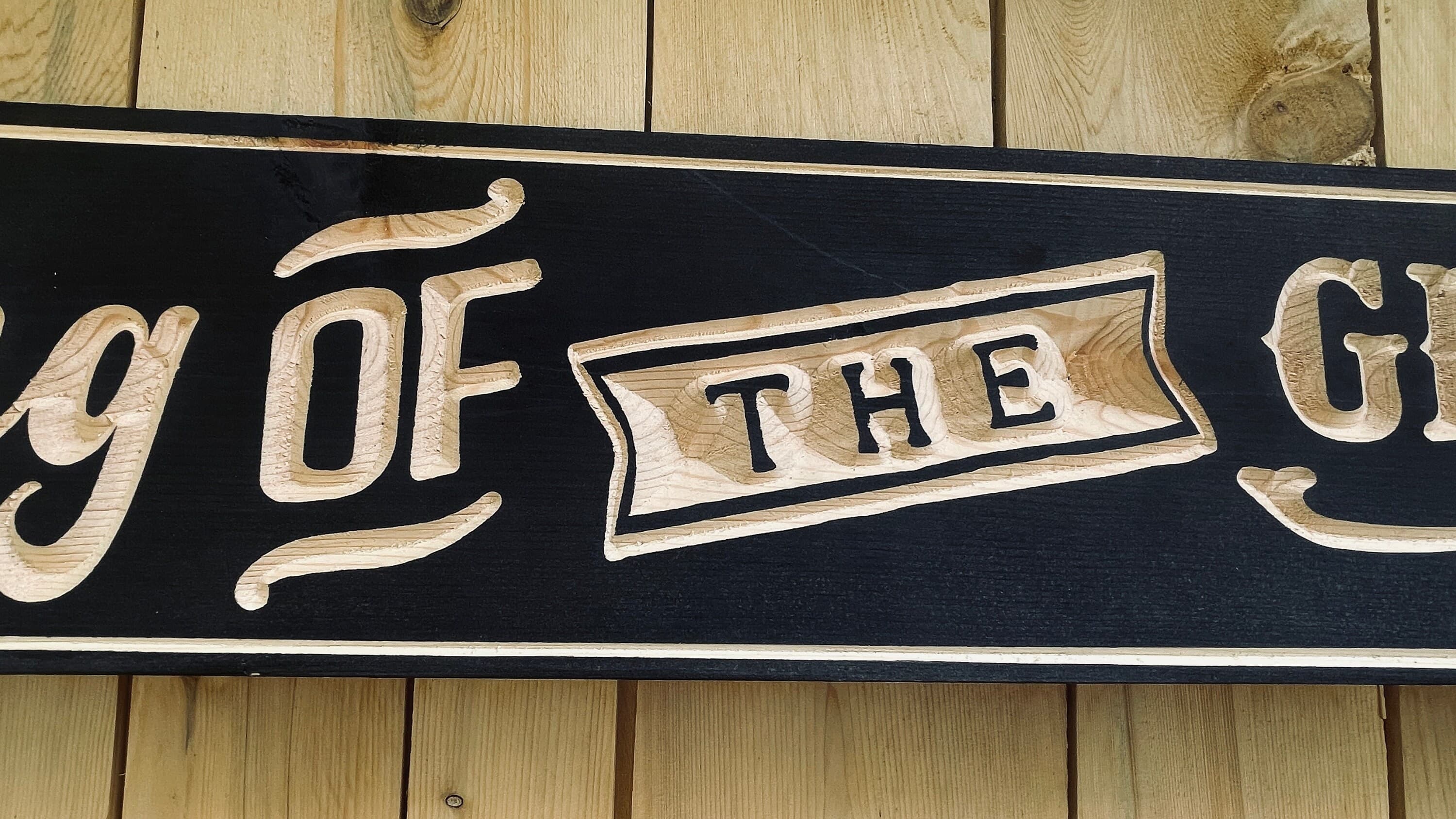 King of the Grill Carved Real Pine Wooden Sign