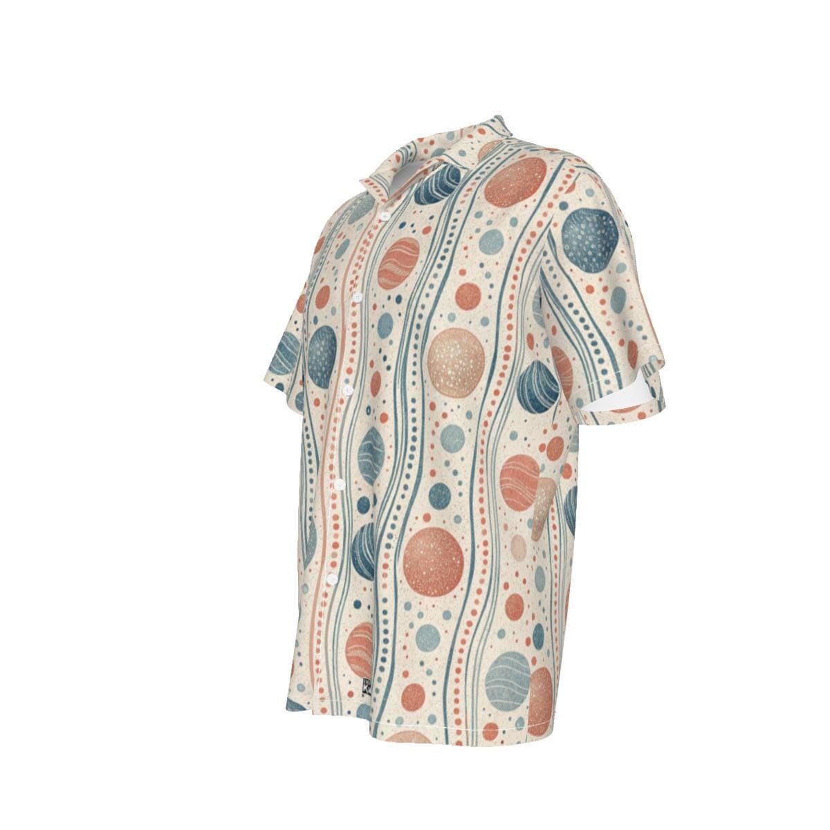 Men's Cosmic Sphere Hawaiian Shirt | Abstract Boho Planet Aloha Shirt | Summer Button Up Vacation Top