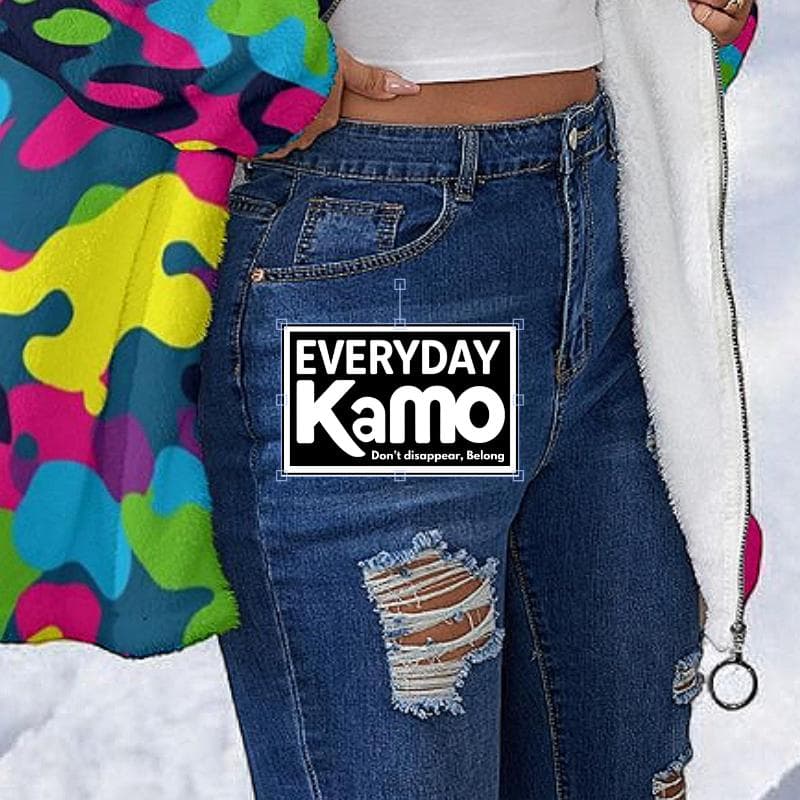 Everyday Kamo Fleece Jacket | Vibrant Colorful Sherpa Coat | Modern Urban Style Gift for Her