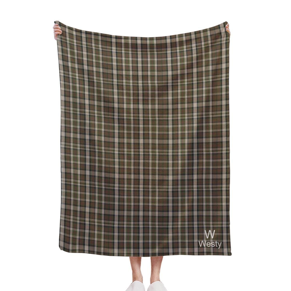 Westfalia Westy Brown Flannel Blanket 30x40inch