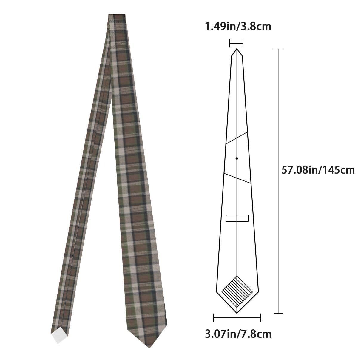 Westy VW Camper Bus Tie - Brown Retro Road Trip Plaid