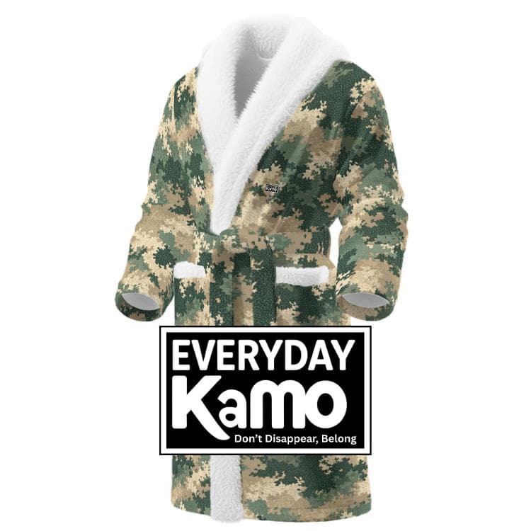 Cozy Camouflage Sherpa Fleece Bathrobe | Ultimate Comfort Loungewear for Him & Her