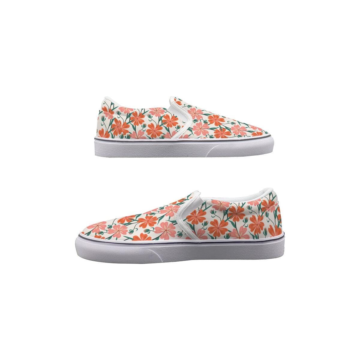 Floral Slip-On Canvas Shoes for Women | Handmade Comfort Everyday